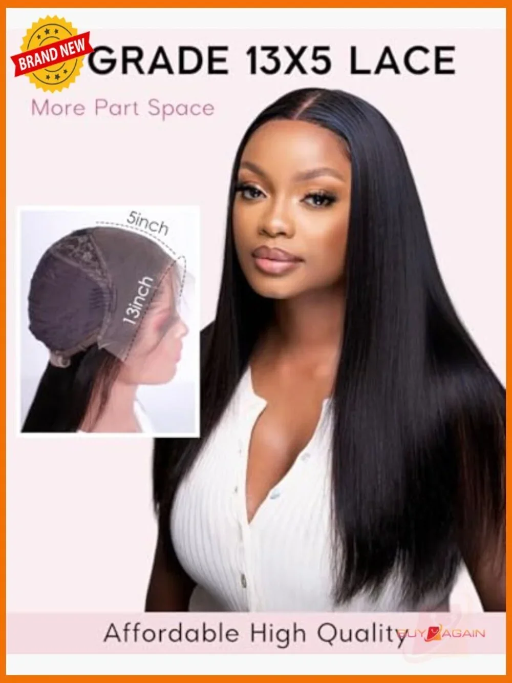 HD Lace Front Wig 220% Density 13x5 Straight Human Hair Pre Plucked 28inch